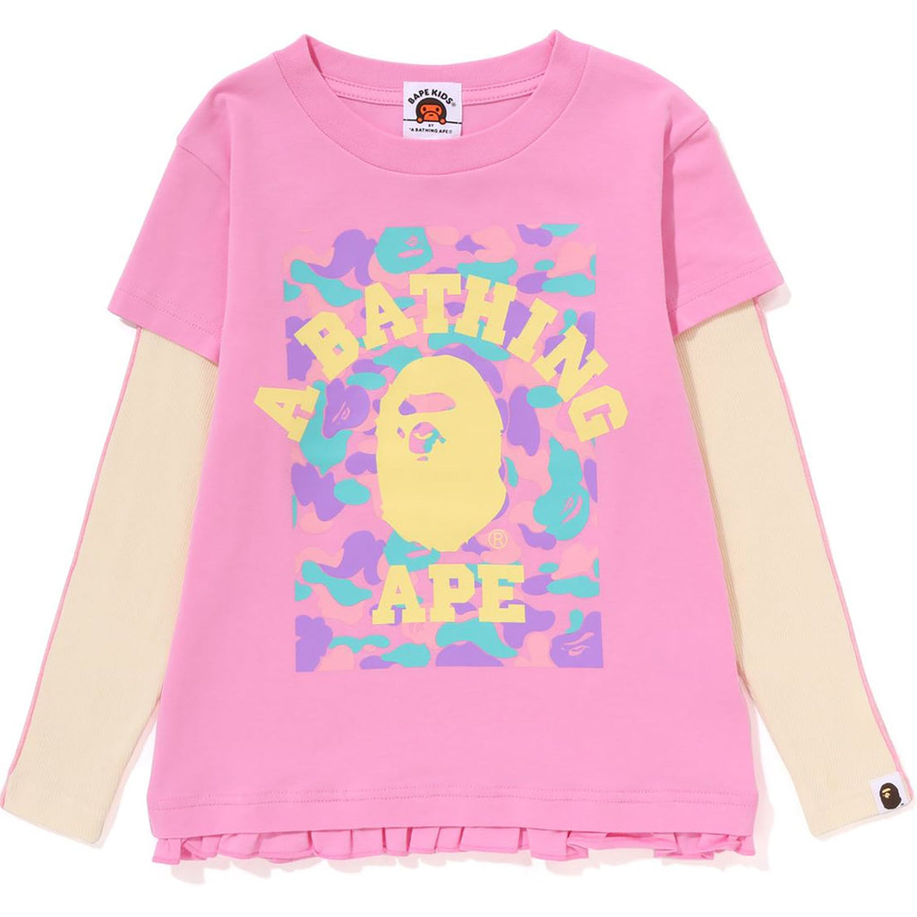 COLLEGE LAYERED FRILL L/S TEE KIDS
