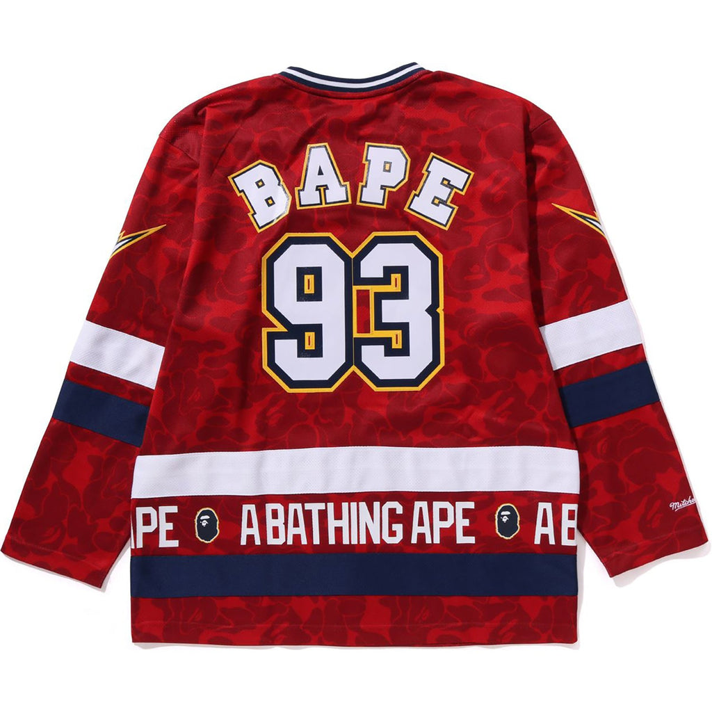 BAPE X MITCHELL & NESS NHL FLORIDA PANTHERS MESH HOCKEY JERSEY L/S TEE MENS