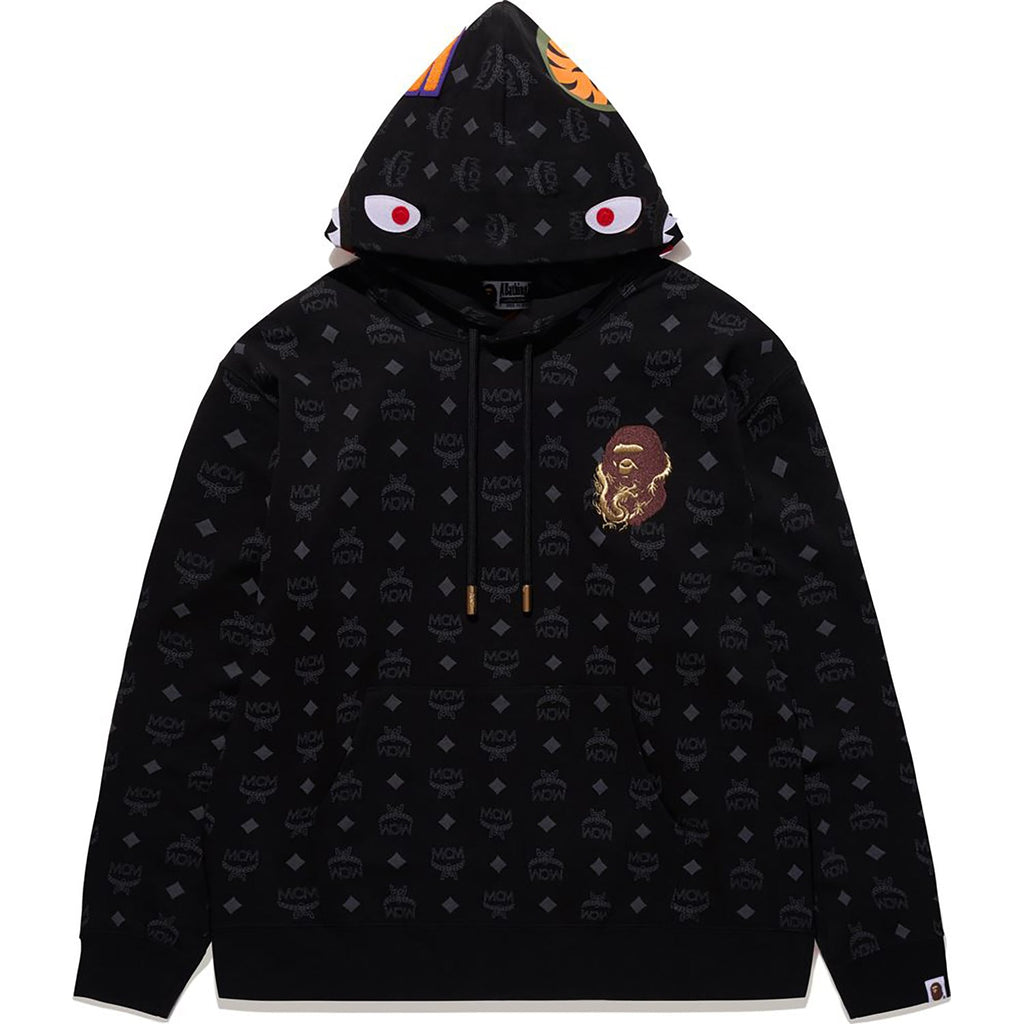 BAPE X MCM SHARK PULLOVER HOODIE MENS