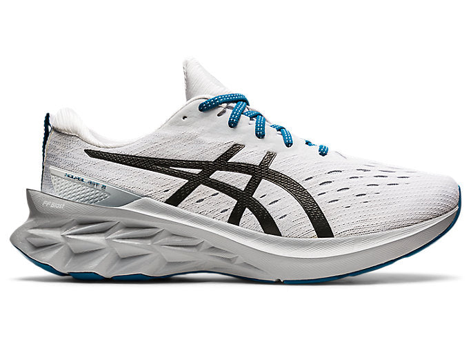 Men's Asics Novablast 2, White/Black, 10.5 D Medium