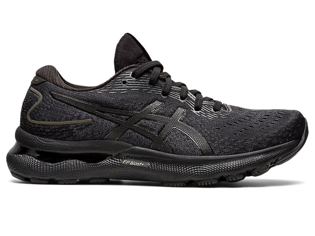Women's Asics Gel-Nimbus 24, Black/Black, 12 D Wide