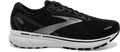 Women's Brooks Ghost 14, Black/White/Silver, 8.5 B Medium