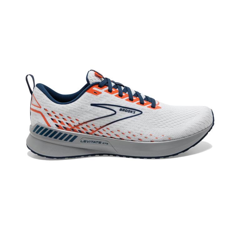 Men's Brooks Levitate 5, White/Titan/Flame, 12 D Medium