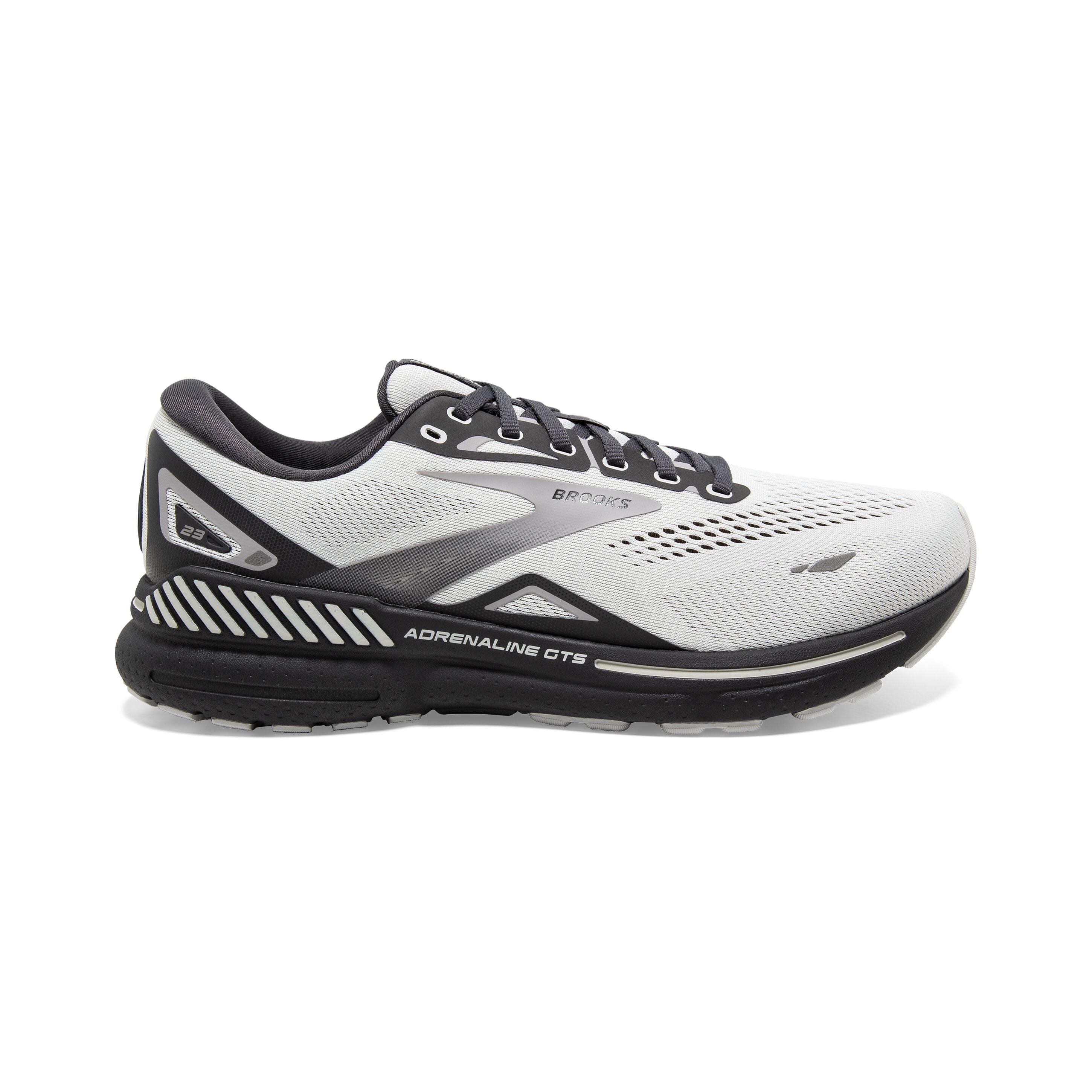 Men's Brooks Adrenaline GTS 23, Oyster/Ebony/Alloy, 12 4E Extra Wide