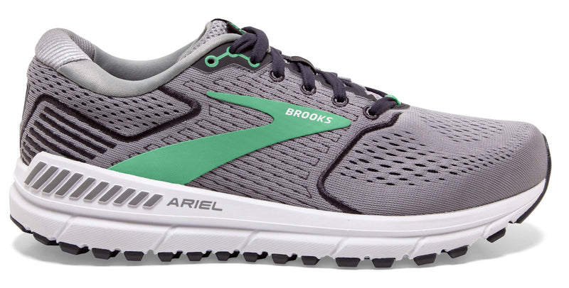 Women's Brooks Ariel '20, Alloy/Blackened Pearl/Green, 9.5 B Medium
