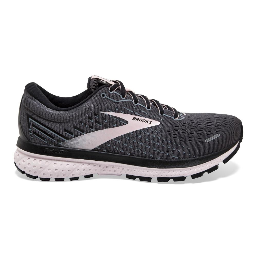 Women's Brooks Ghost 13, Black/Hushed Violet, 7 D Wide