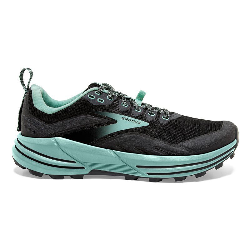 Women's Brooks Cascadia 16, Black/Ebony/Yucca, 9.5 B Medium
