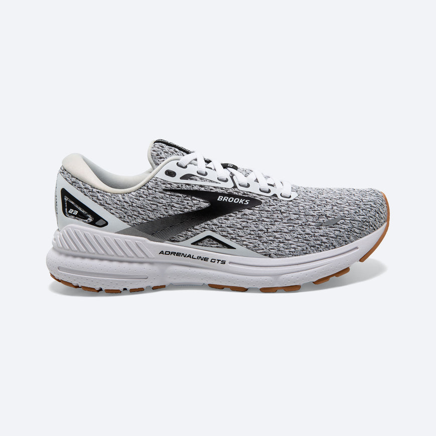 Women's Brooks Adrenaline GTS 23, White/Black, 8 B Medium
