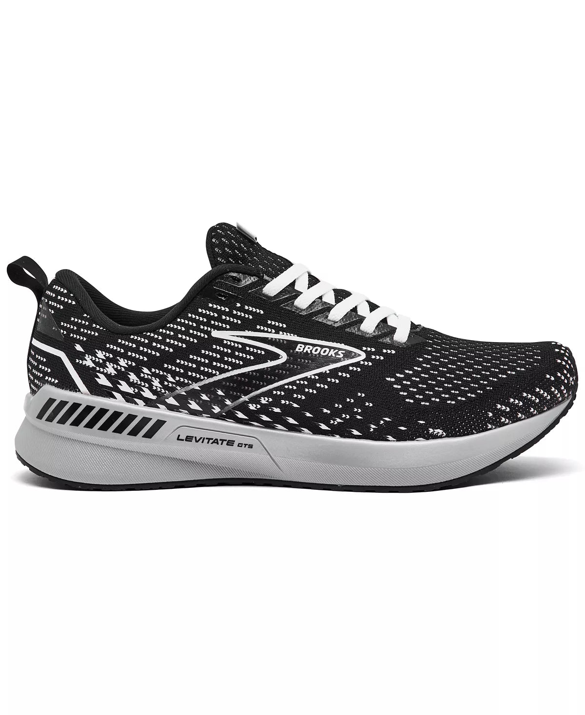 Women's Brooks Levitate GTS 5, Black/Grey/White, 9 B Medium