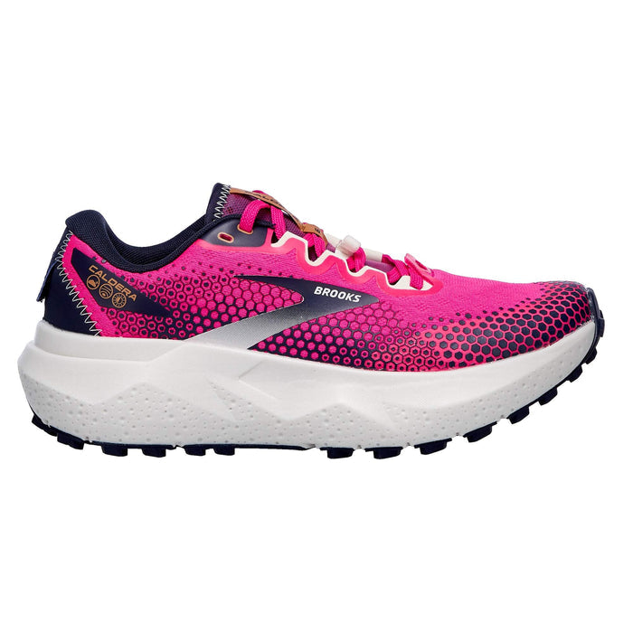 Women's Brooks Caldera 6, Pink Glo/Peacoat/Marshmallow, 9.5 B Medium