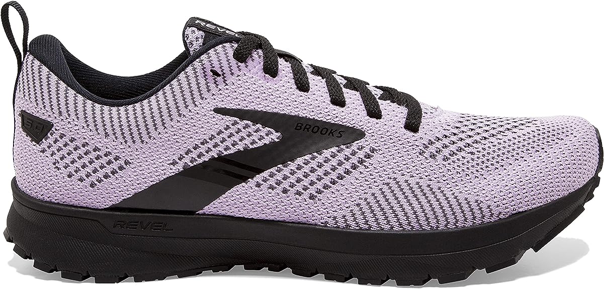 Women's Brooks Revel 5, Lilac/Ebony/Black, 9.5 B Medium
