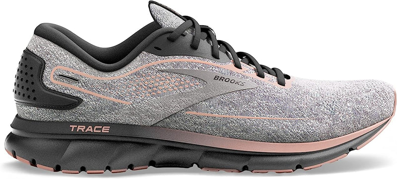 Women's Brooks Trace 2, Grey/Blackened Pearl/Peach, 8.5 B Medium