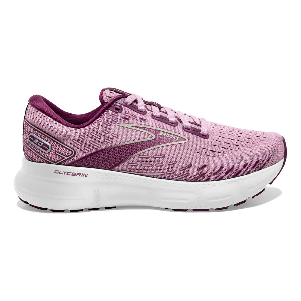 Women's Brooks Glycerin 20, Mauve/Grape Wine/Grey, 8 B Medium