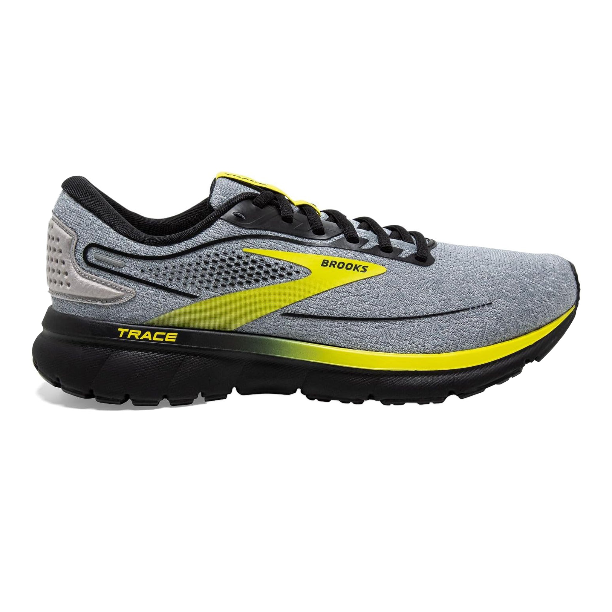 Men's Brooks Trace 2, Black/Alloy/Sulphur, 9 D Medium