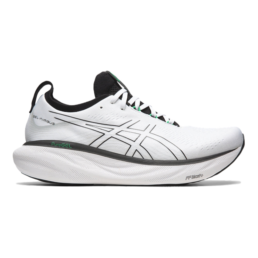 Men's Asics Gel-Nimbus 25, White/Black, 9.5 D Medium