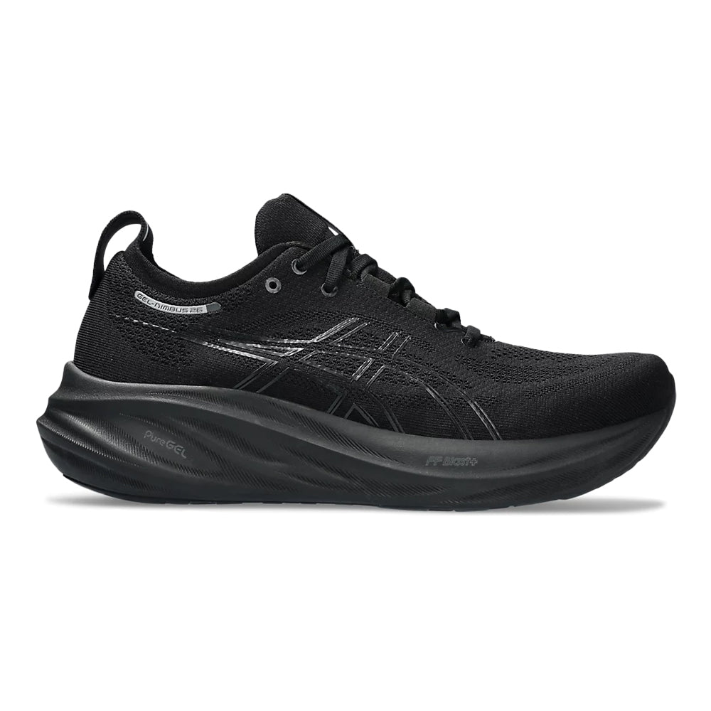 Men's Asics GEL-Nimbus 26, Black/Black, 12 D Medium