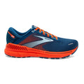 Men's Brooks Adrenaline GTS 22, Blue/Light Blue/Orange, 10.5 D Medium
