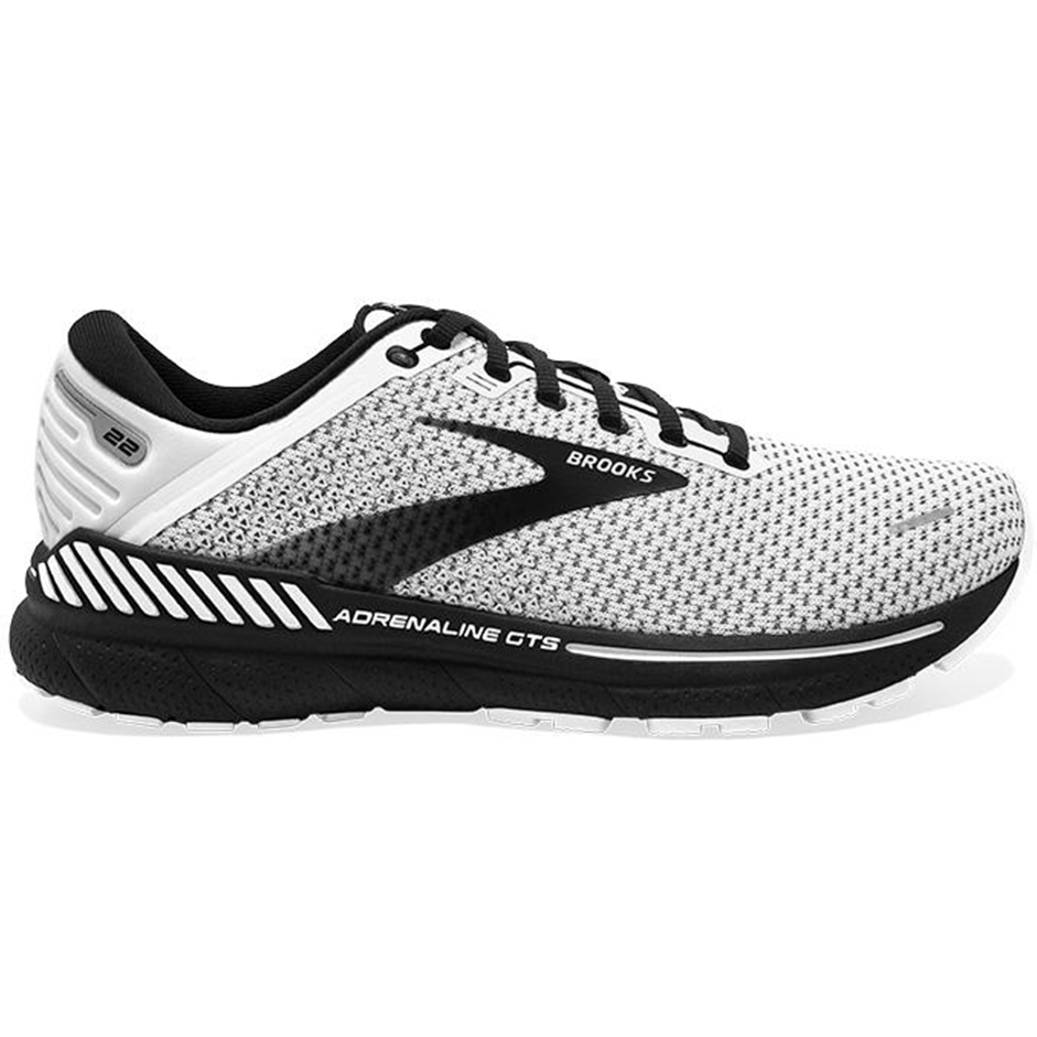 Men's Brooks Adrenaline GTS 22, White/Grey/Black, 10.5 D Medium