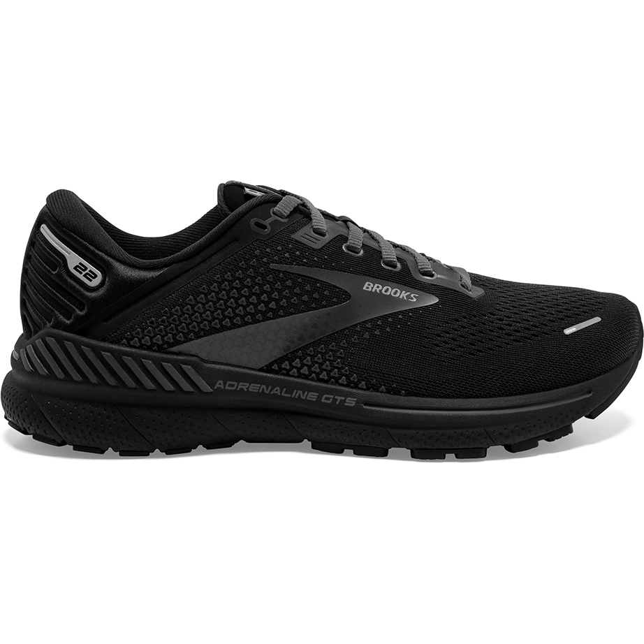 Men's Brooks Adrenaline GTS 22, Black/Black/Ebony, 10.5 2E Wide