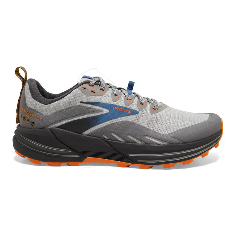 Men's Brooks Cascadia 16, Oyster Mushroom/Alloy/Orange, 11 D Medium