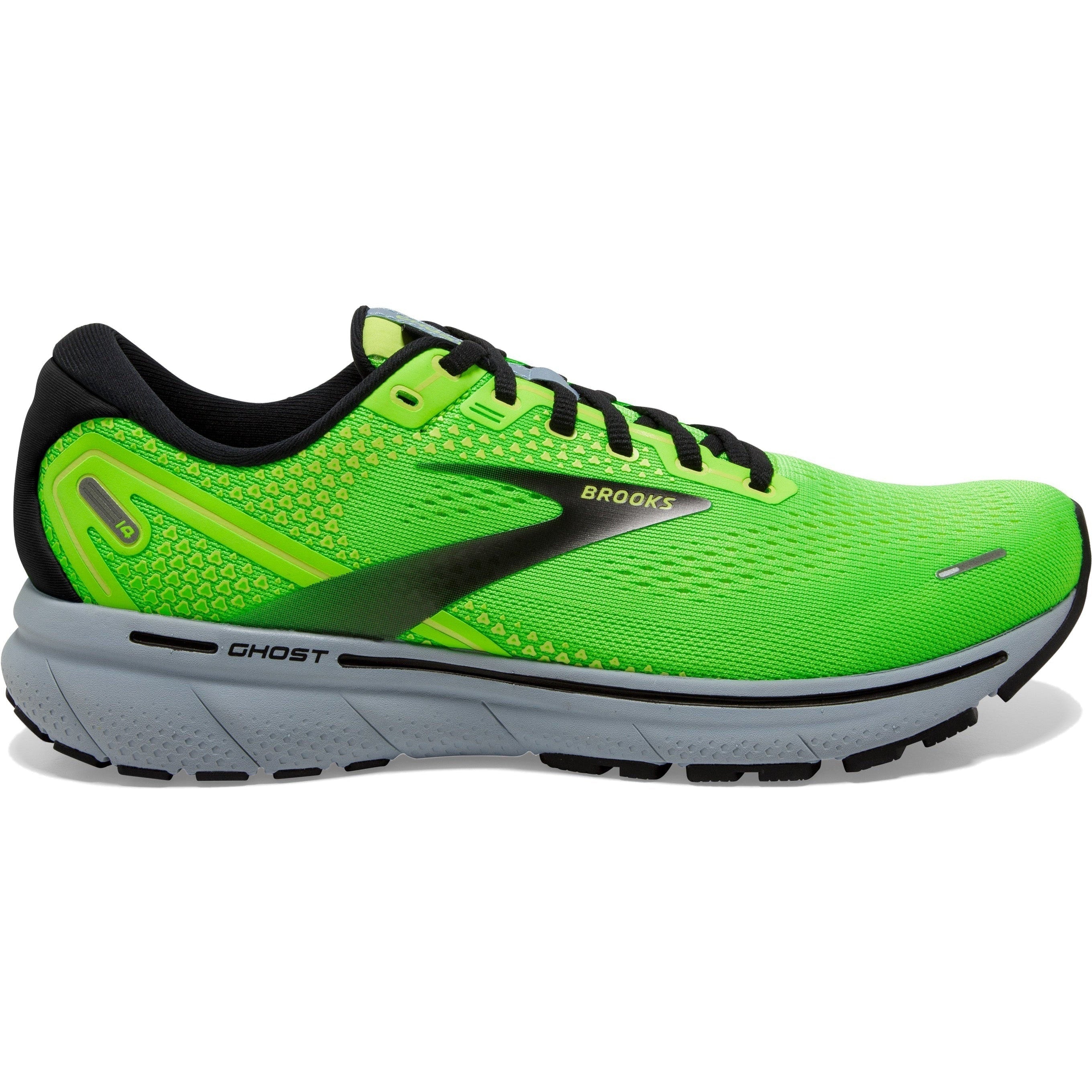 Men's Brooks Ghost 14, Green Gecko/Blue/Black, 9 D Medium