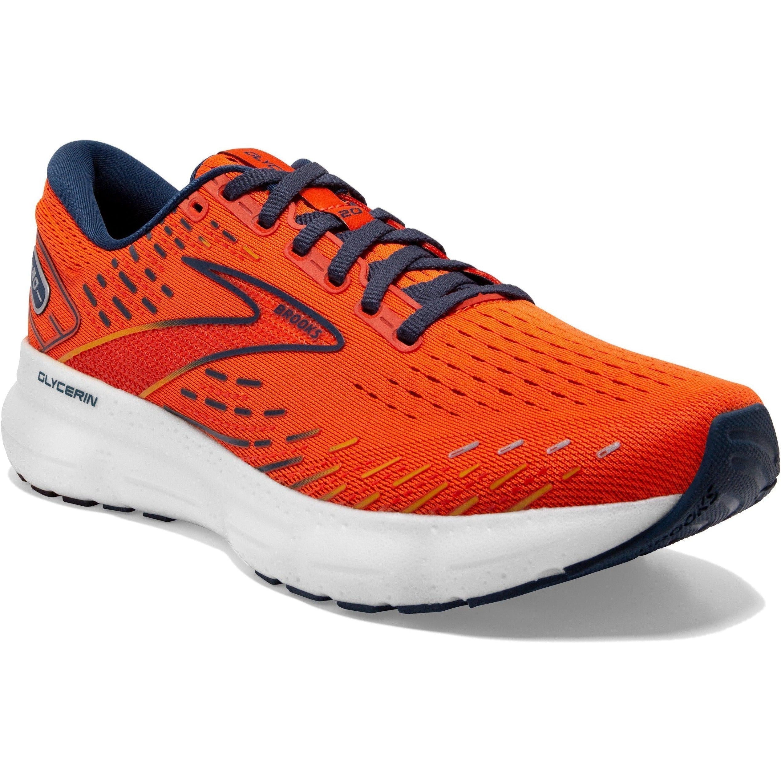 Men's Brooks Glycerin 20, Orange/Titan/Flame, 9 D Medium