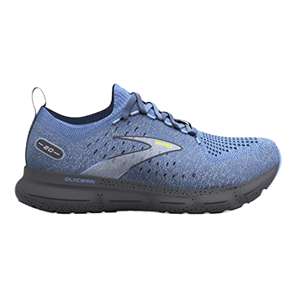 Men's Brooks Glycerin StealthFit 20, Light Blue/Nine Iron/Sulphur, 10 D Medium