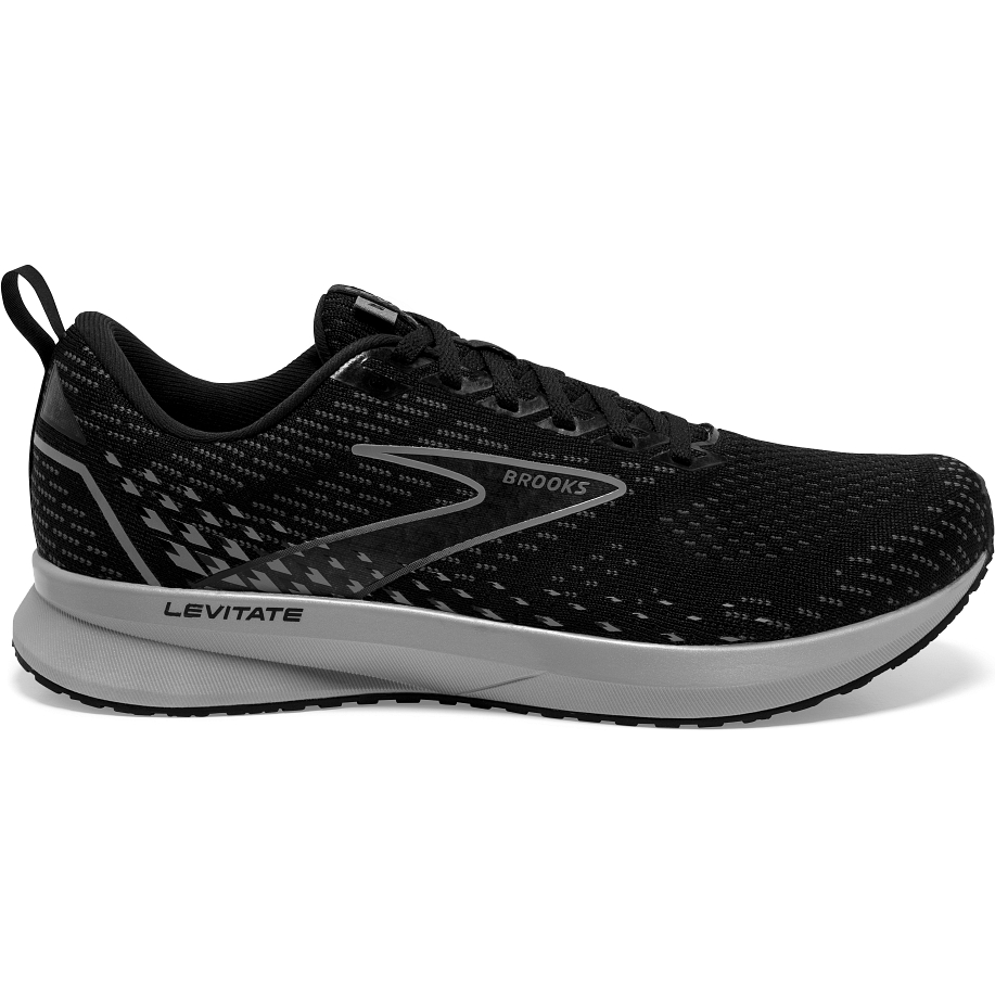 Men's Brooks Levitate 5, Black/Ebony/Grey, 11 D Medium