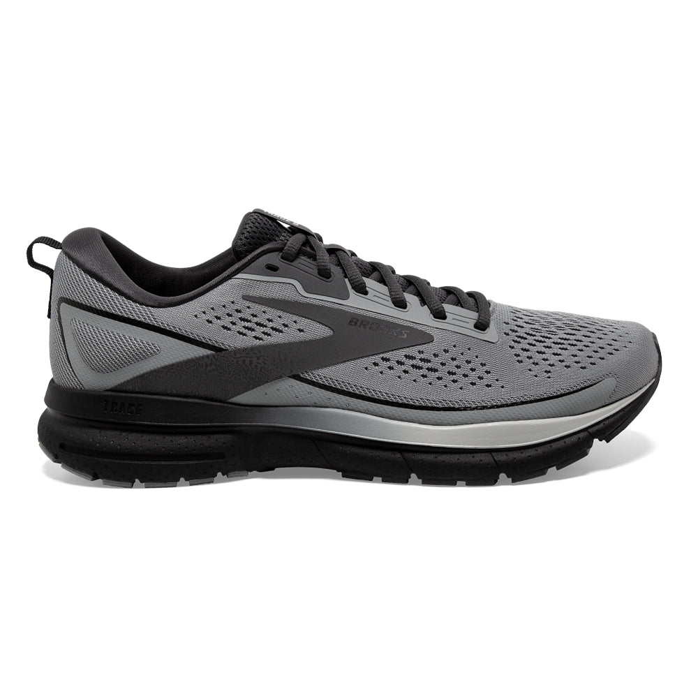 Men's Brooks Trace 3, Grey/Black/Ebony, 10 2E Wide
