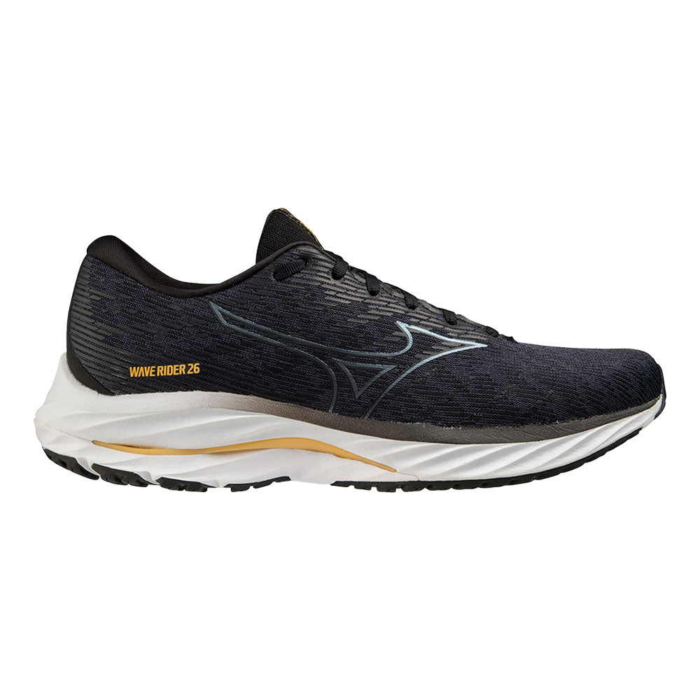 Men's Mizuno Wave Rider 26, Odyssey Grey/Metallic Grey, 12 D Medium