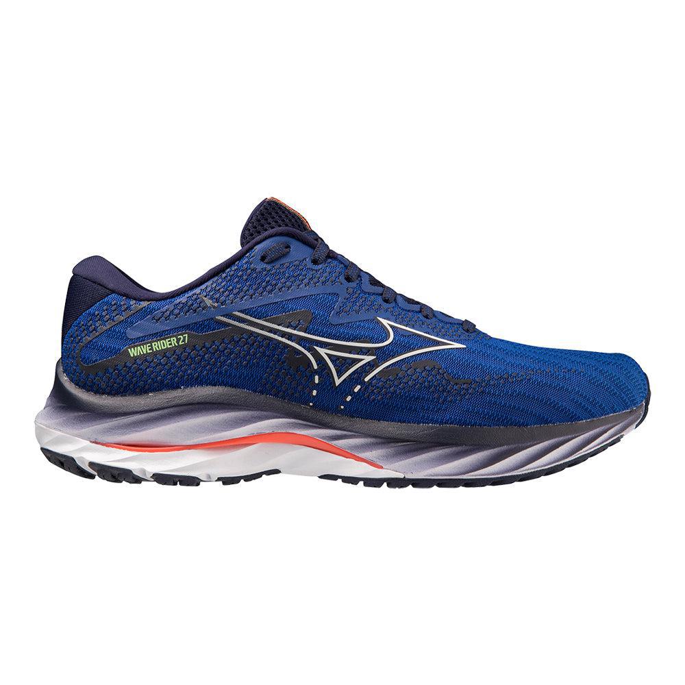 Men's Mizuno Wave Rider 27, Surf The Web-White, 11 D Medium