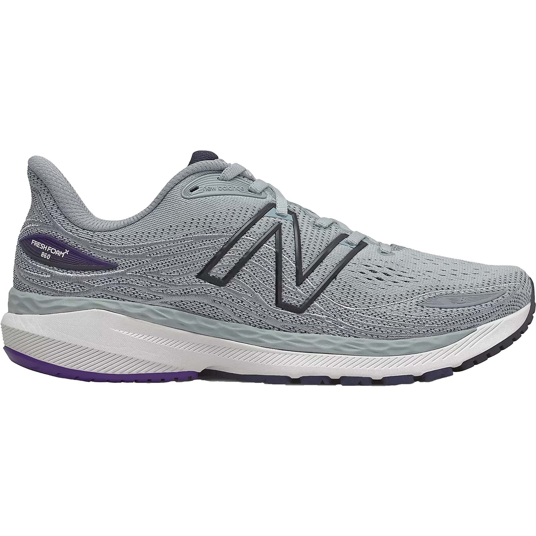 Men's New Balance Fresh Foam X 860v12, Light Aluminum/Deep Violet, 15 D Medium