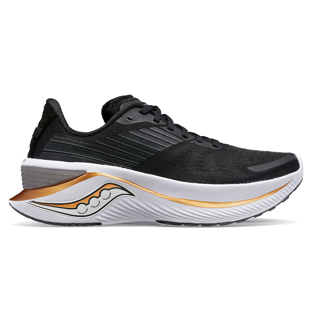 Men's Saucony Endorphin Shift 3, Black/Goldstrck, 13 D Medium