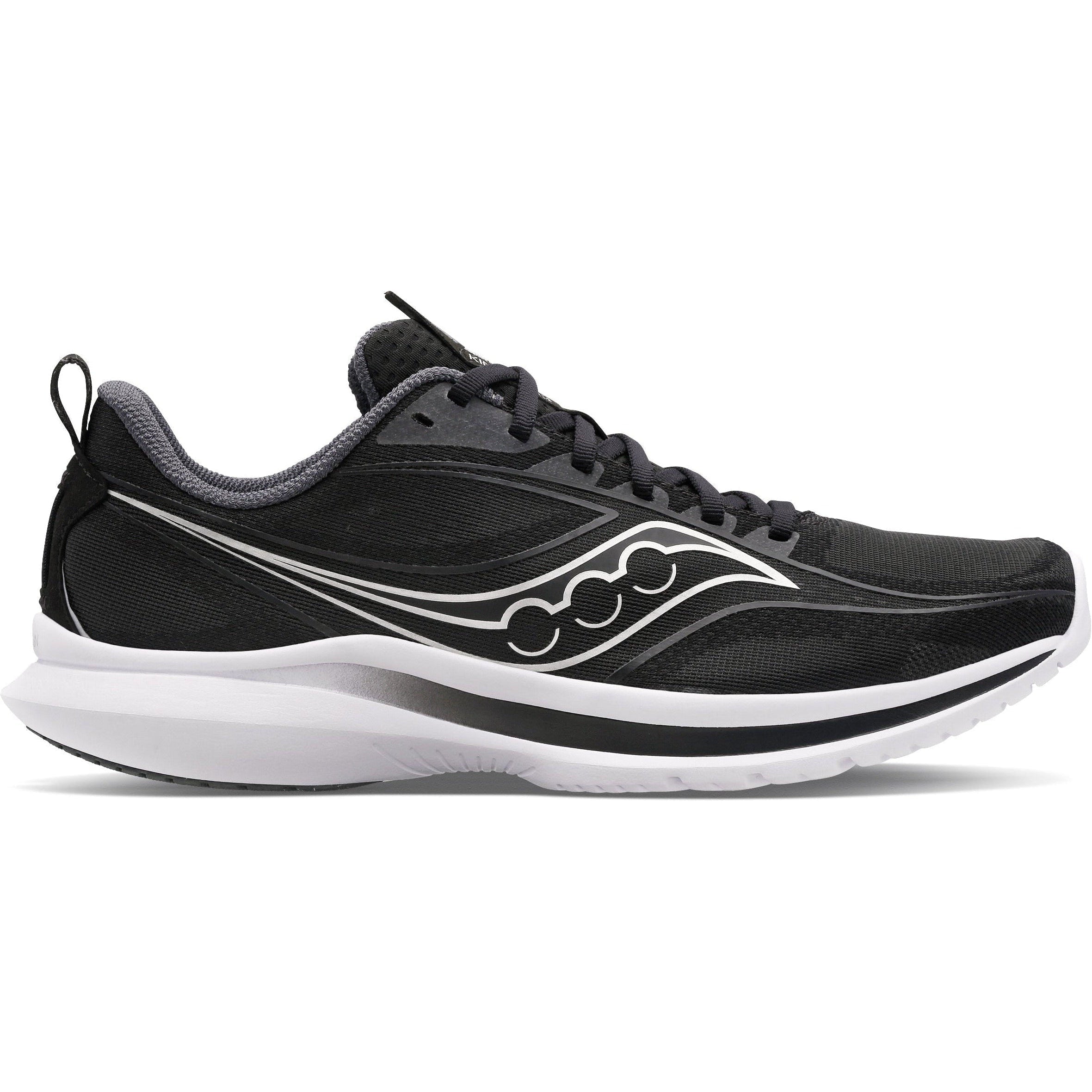 Men's Saucony Kinvara 13, BLACK/SILVER, 9.5 2E Wide