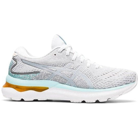 Women's Asics GEL-Nimbus 24, White/Pure Silver, 8.5 B Medium