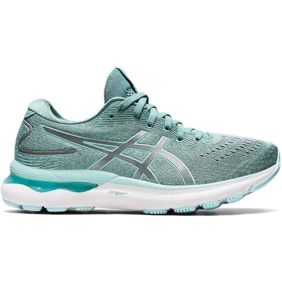 Women's Asics Gel-Nimbus 24, Sage/Clear Blue, 9.5 D Wide