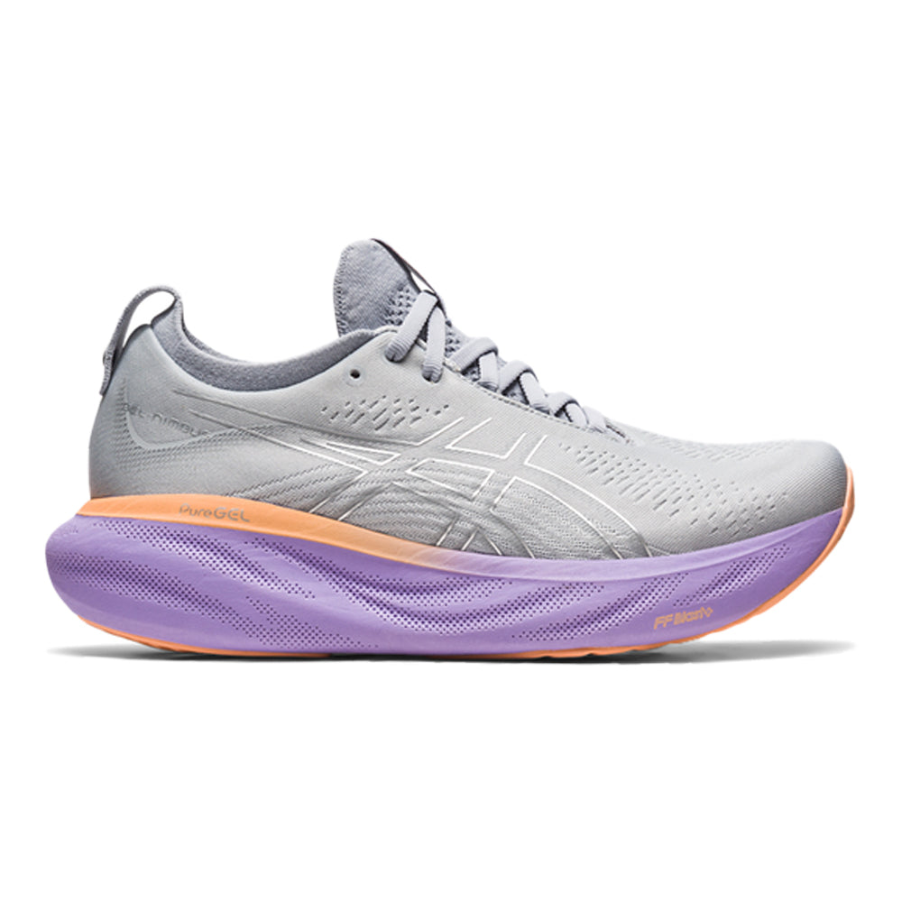 Women's Asics Gel-Nimbus 25, PIEDMONT GREY/PURE SILVER, 9.5 D Wide