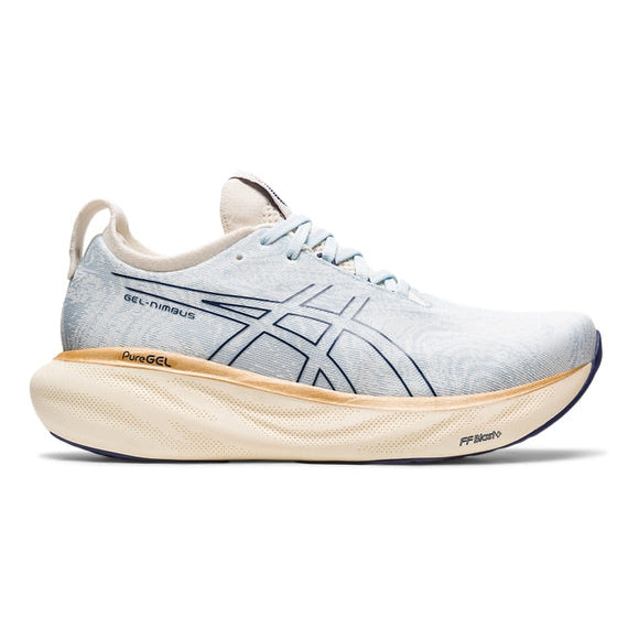 Women's Asics Gel-Nimbus 25, Sky/Cream, 9 B Medium