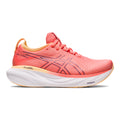 Women's Asics Gel-Nimbus 25, PAPAYA/DUSTY PURPLE, 8 D Wide