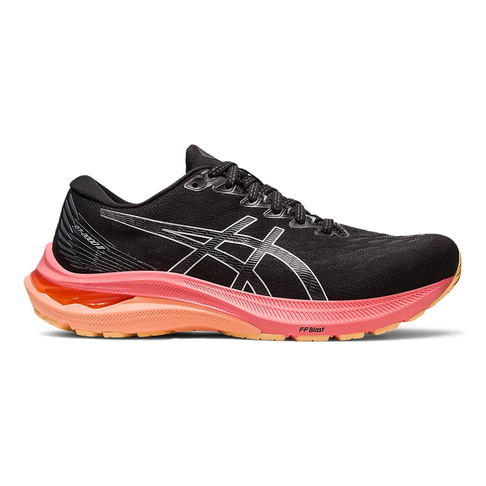 Women's Asics GT-2000 11, Black/Pure Silver, 8 D Wide