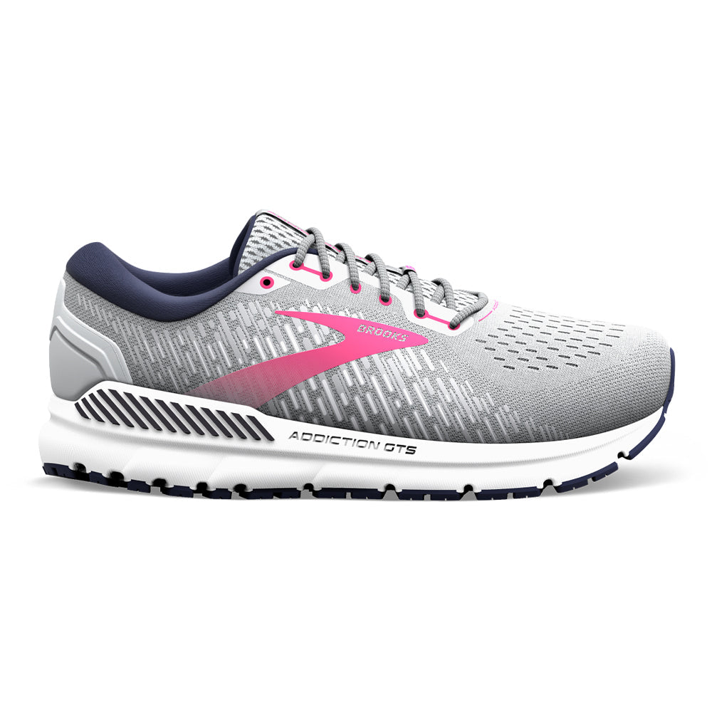 Women's Brooks Addiction GTS 15, Oyster/Peacoat/Lilac Rose, 10 D Wide