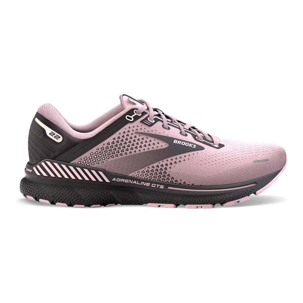 Women's Brooks Adrenaline GTS 22, Pink/Blackened Pearl, 9 B Medium