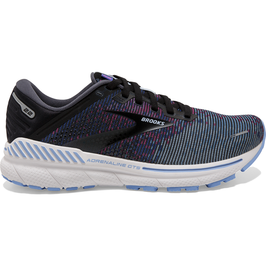 Women's Brooks Adrenaline GTS 22, Lavender/Black/Grey, 8.5 B Medium