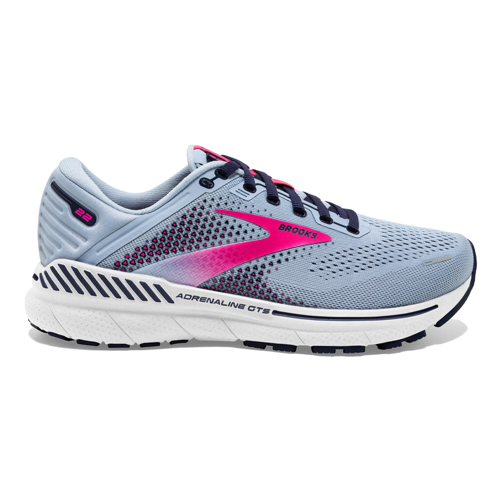 Women's Brooks Adrenaline GTS 22, Kentucky Blue/Peacoat/Pink, 9.5 B Medium