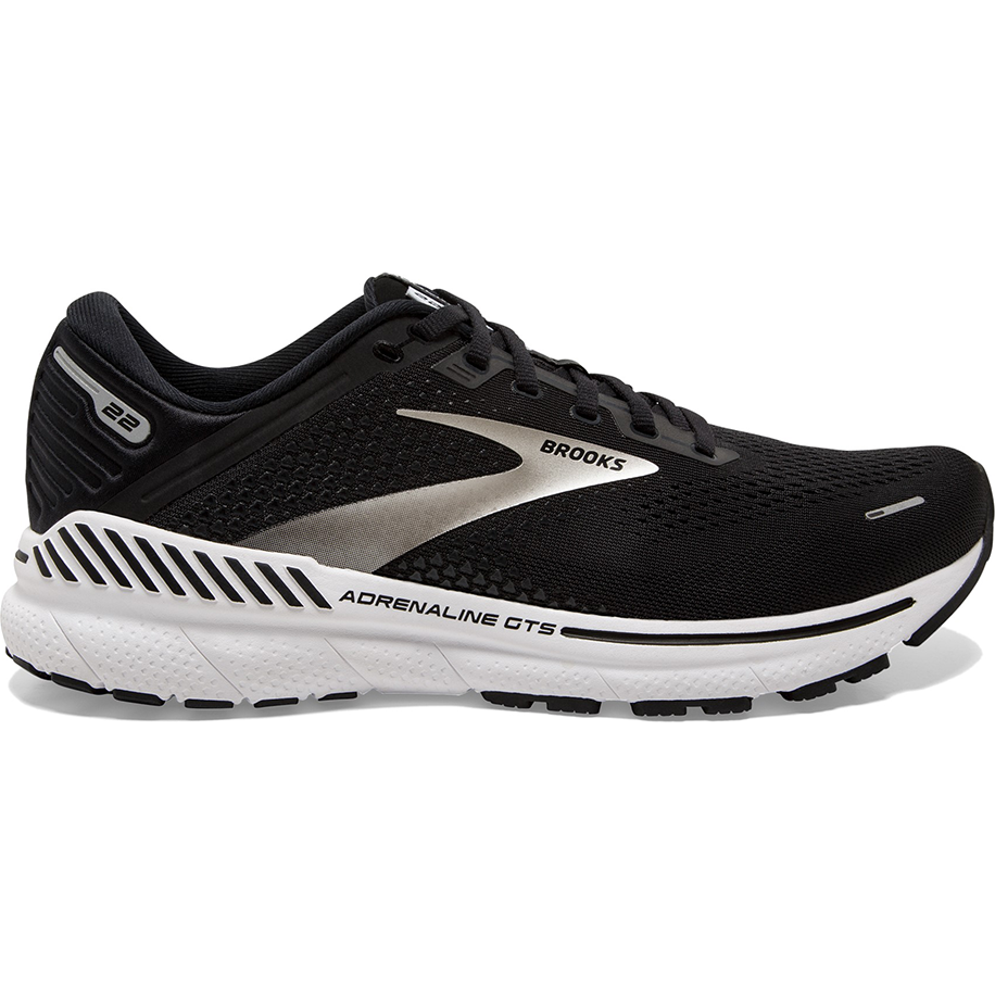 Women's Brooks Adrenaline GTS 22, Black/Silver/Anthracite, 10 B Medium