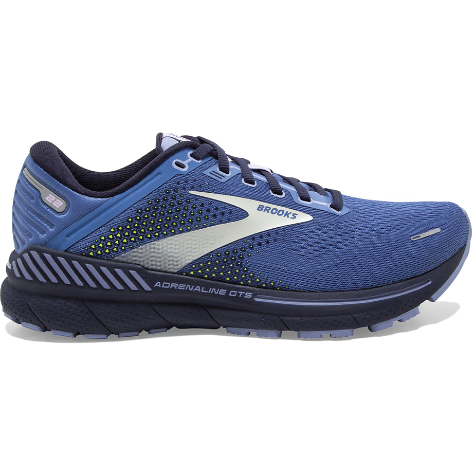 Women's Brooks Adrenaline GTS 22, Blue/Purple/Nightlife, 8 B Medium