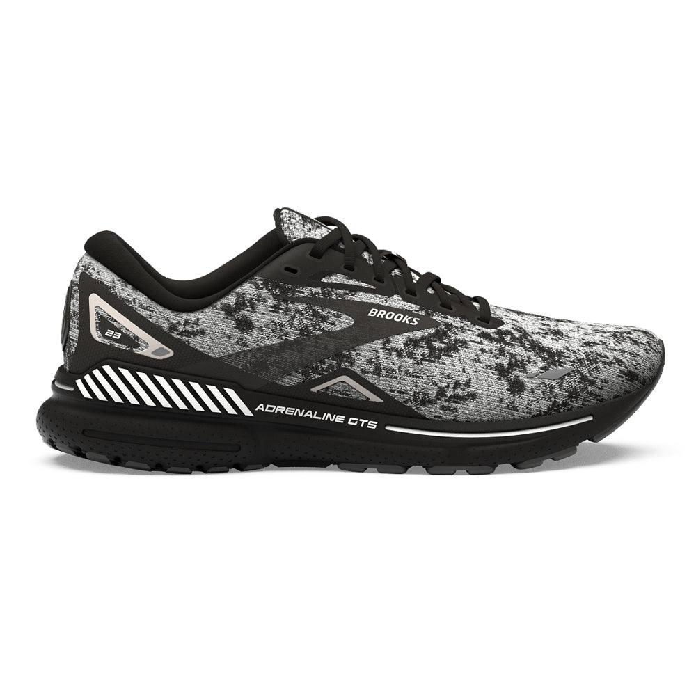 Women's Brooks Adrenaline GTS 23, White/Grey/Black, 10 D Wide