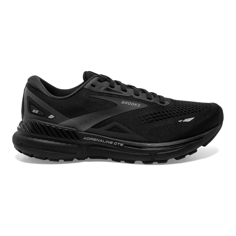 Women's Brooks Adrenaline GTS 23, Black/Black/Ebony, 7 2E Extra Wide