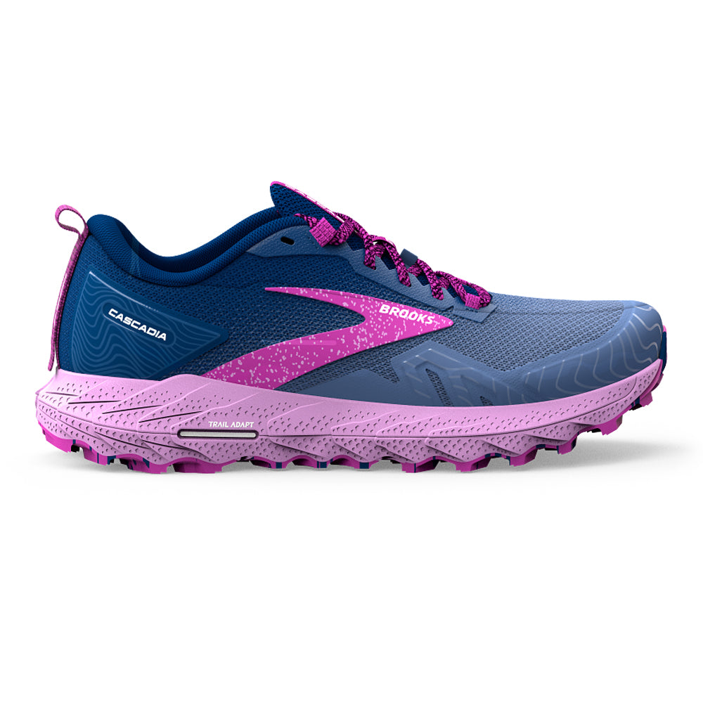 Women's Brooks Cascadia 17, Navy/Purple/Violet, 8.5 B Medium