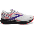 Women's Brooks Ghost 14, White/Purple/Coral, 8.5 B Medium
